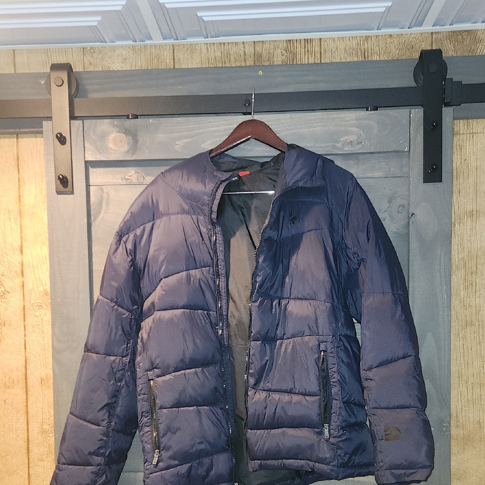Spyder Dark Blue Jacket Men's L Puffer